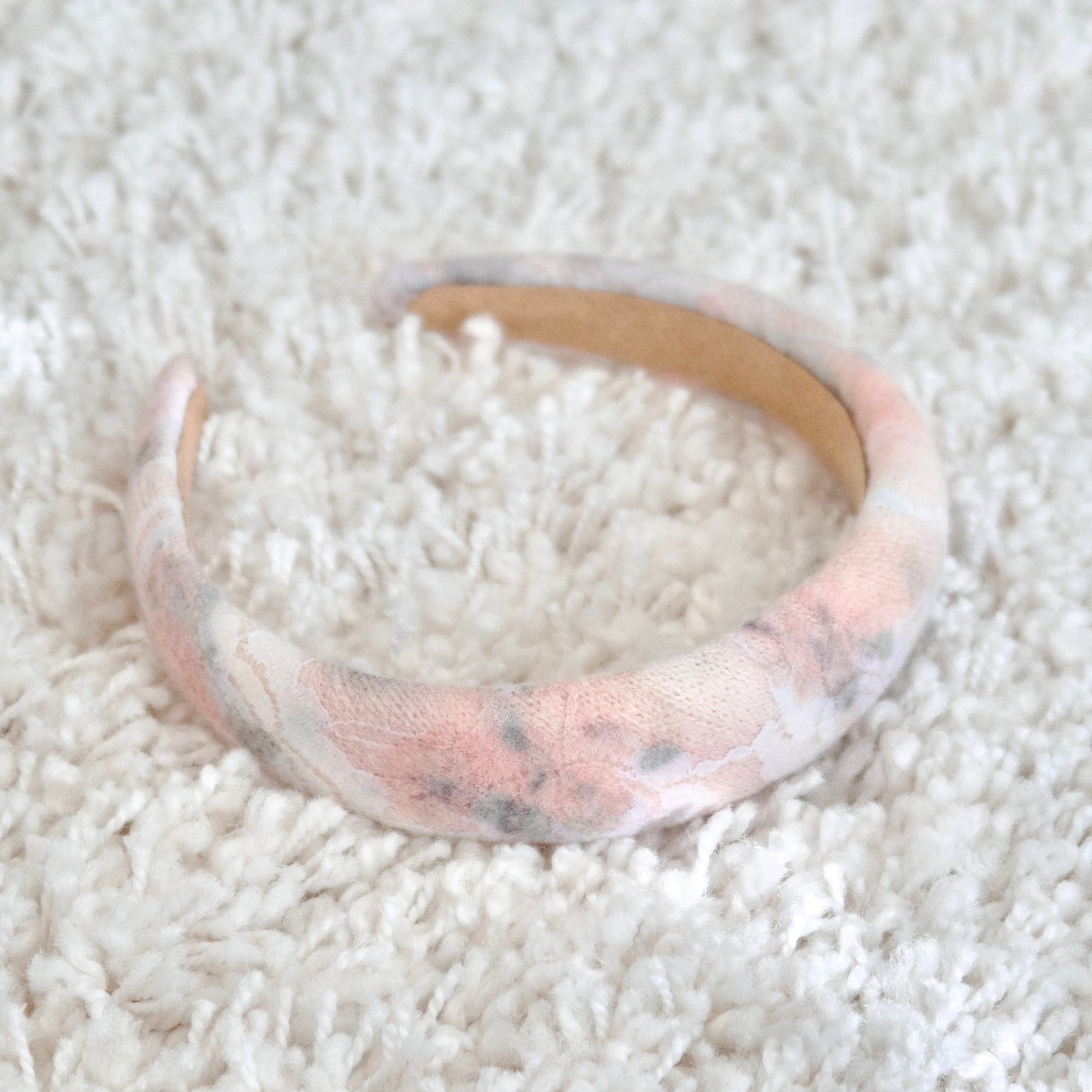 Pink Floral Lace Fused Hairband Made with Luxury Fabric