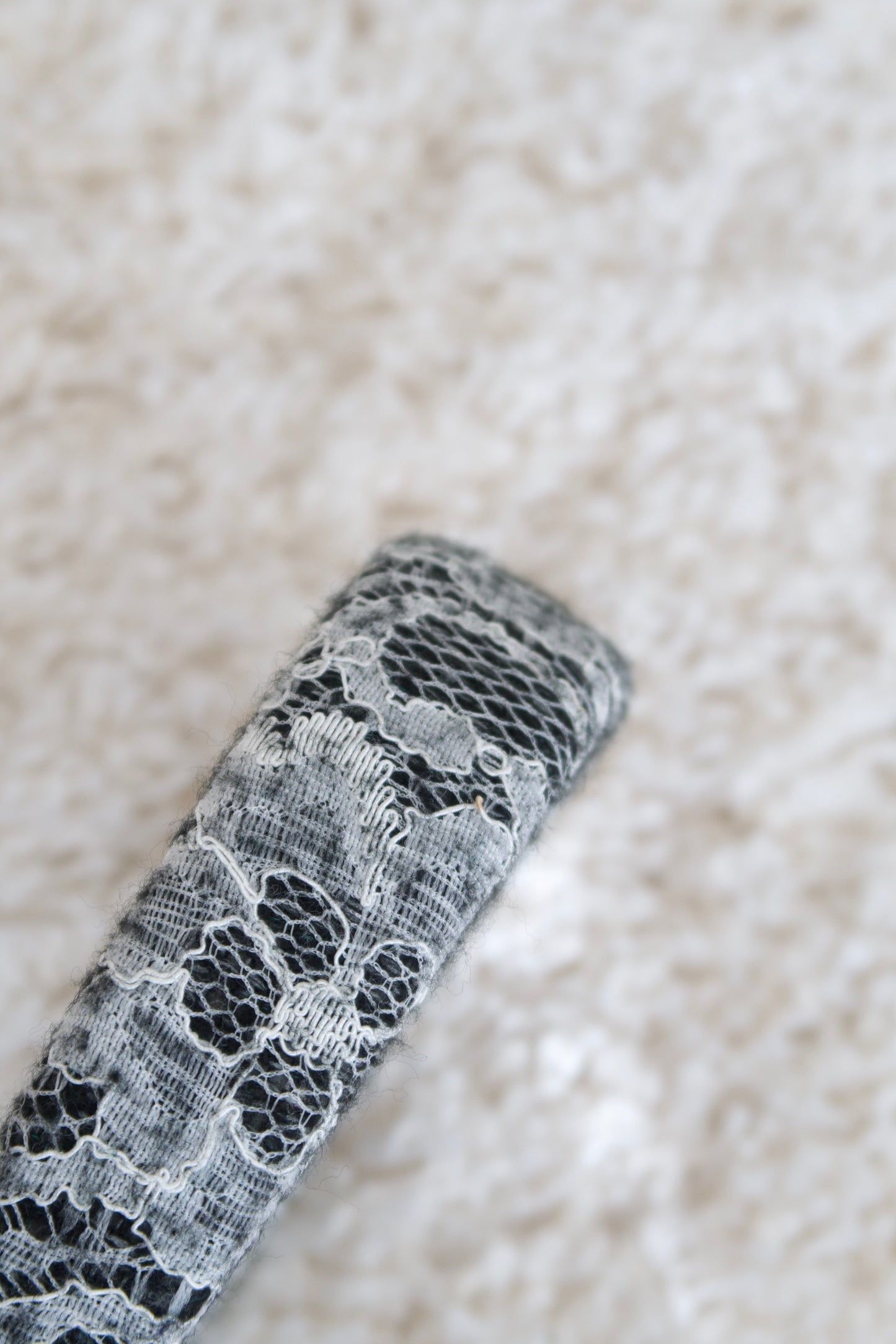 Floral Black and White Lace Hairband Made with Luxury Fabric