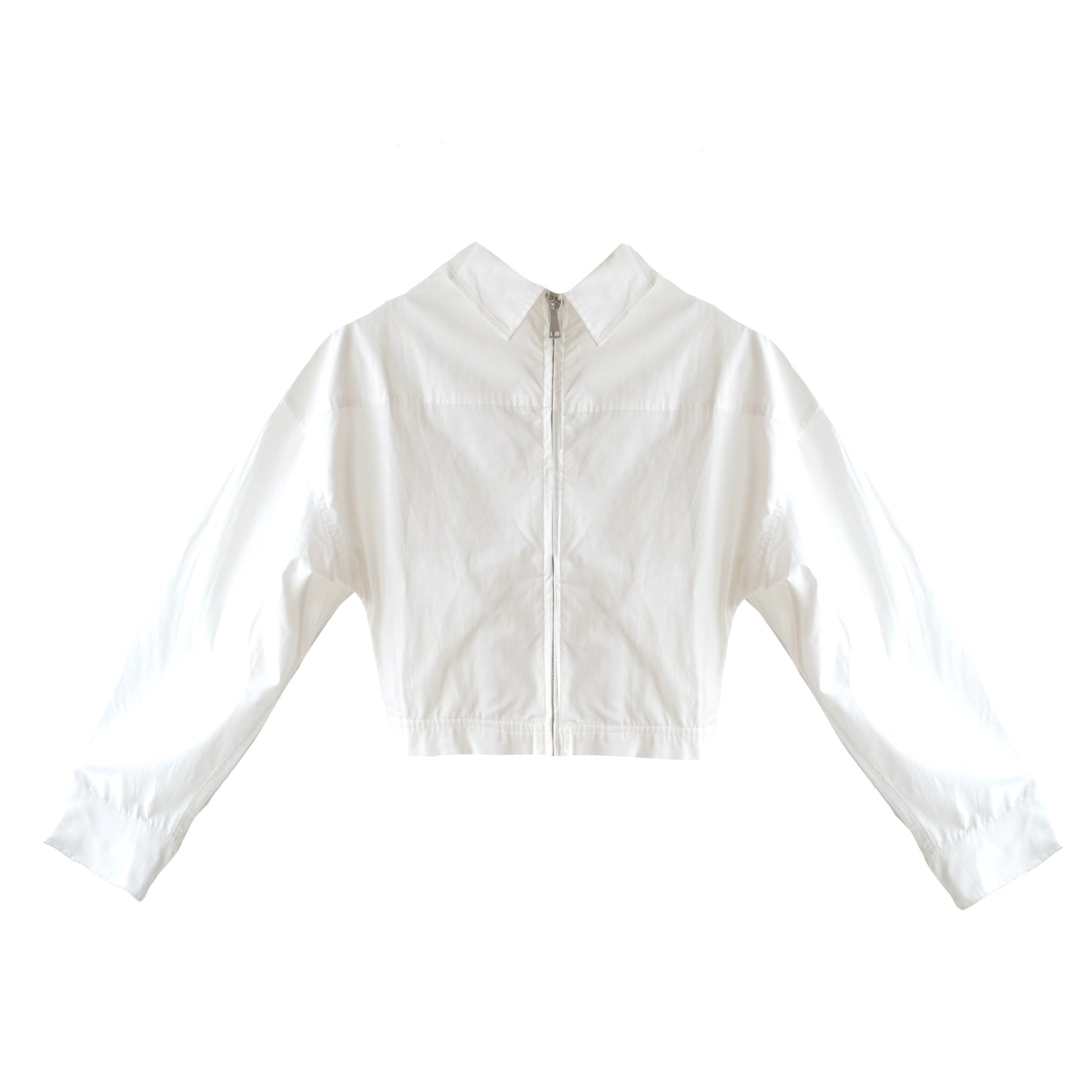 Cropped Corseted White Popeline Shirt Blouse Top