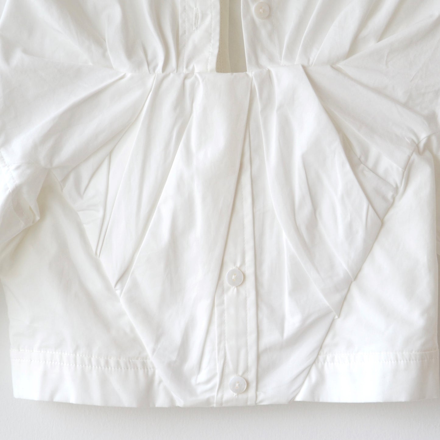 Cropped Corseted White Popeline Shirt Blouse Top