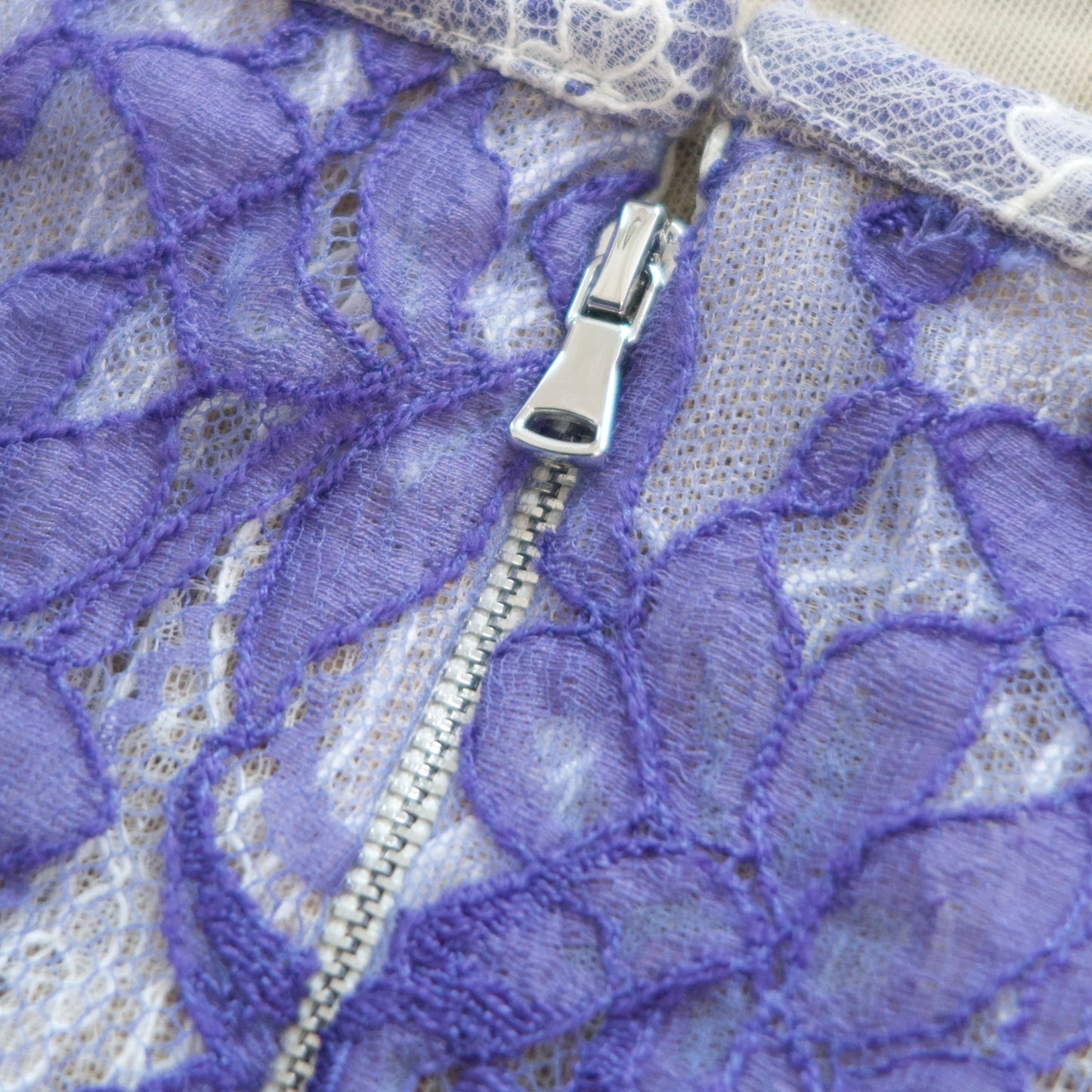 Purple Flory Lace Detailing Sheer Corset Top