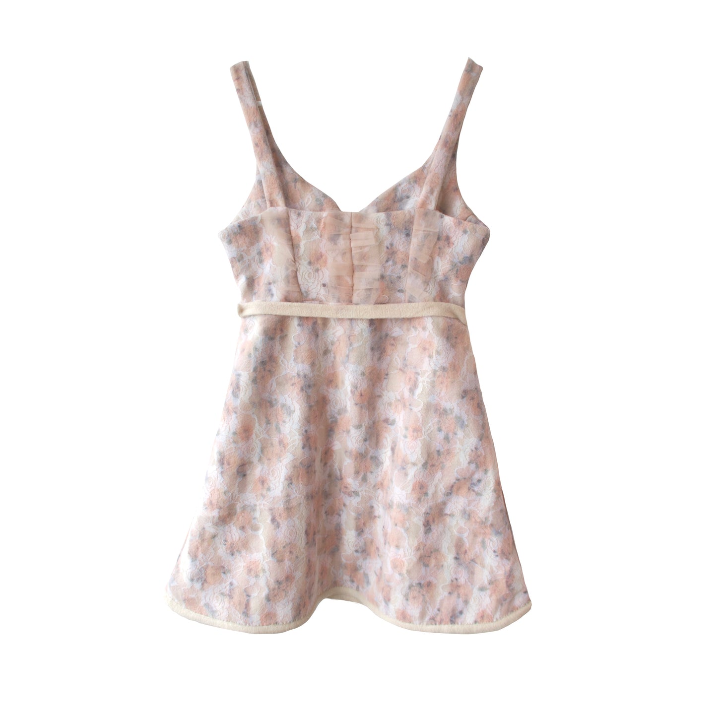 Floral Print Lace Applique A-line Minidress